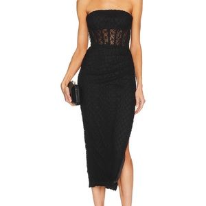 Nicholas Raina Strapless Corset Midi Dress